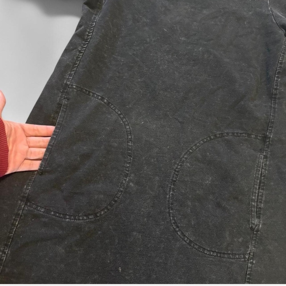 Black Acid Wash T Shirt Shift Dress Pockets Sz Small - Picture 3 of 7